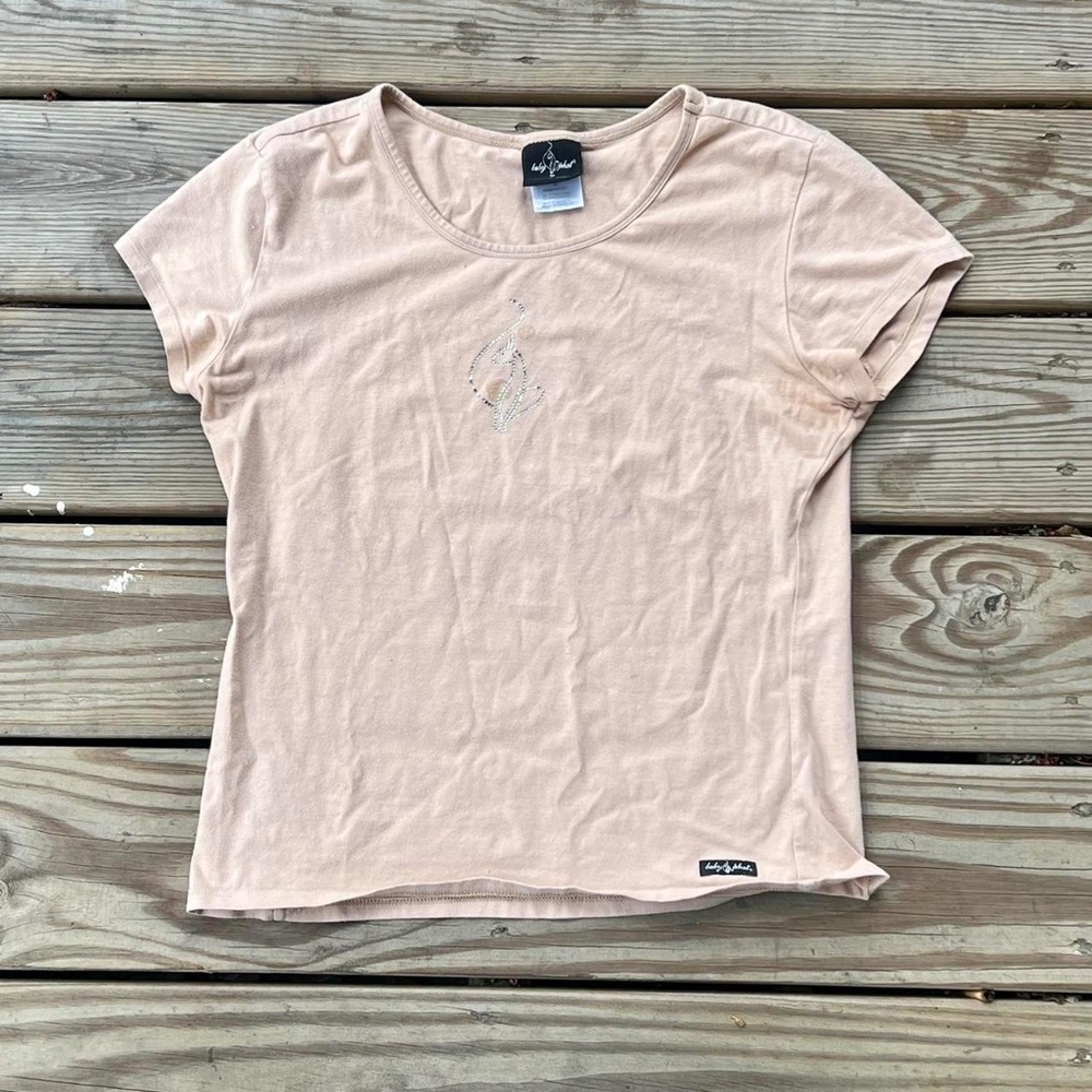 Vintage baby phat shirt woman’s tan rhinestone cat y2k.